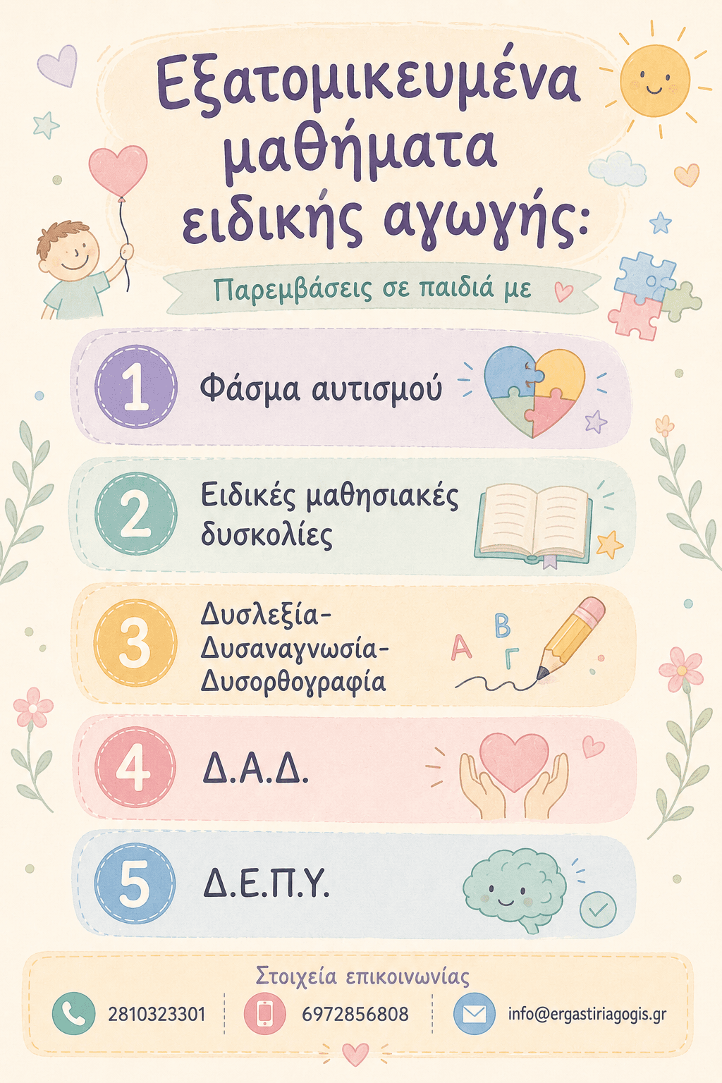 Εξατομικευμένα μαθήματα ειδικής αγωγής